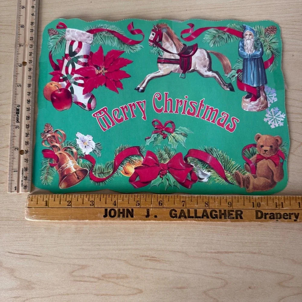 Vintage Eureka & Personality Bears Cardboard Die-Cut Christmas Decoration Lot